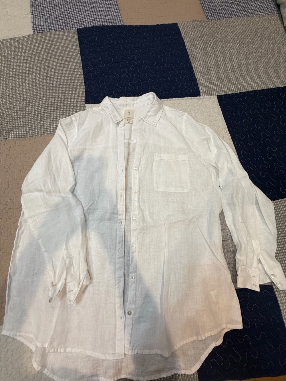 Joie White Linen Shirt Jacket